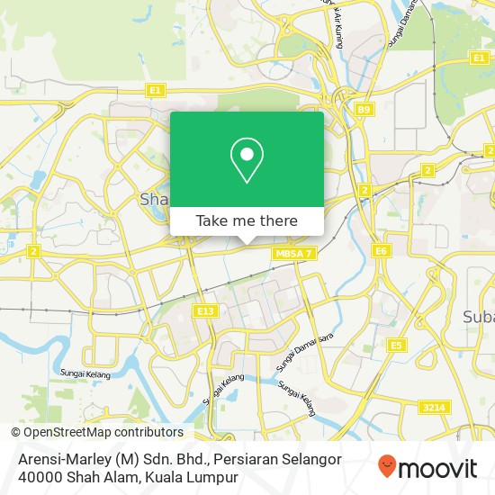 Arensi-Marley (M) Sdn. Bhd., Persiaran Selangor 40000 Shah Alam map