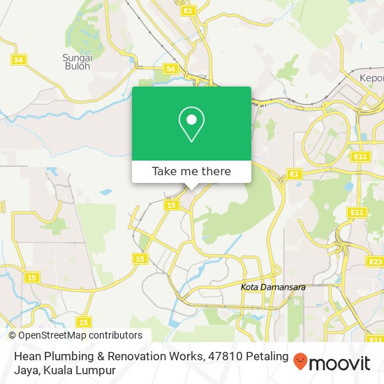 Hean Plumbing & Renovation Works, 47810 Petaling Jaya map