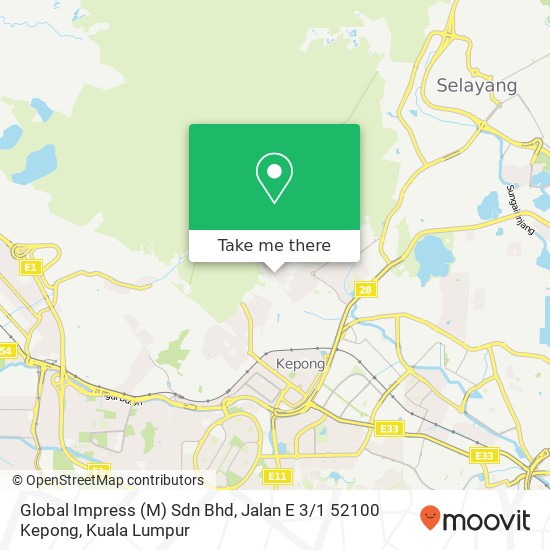 Peta Global Impress (M) Sdn Bhd, Jalan E 3 / 1 52100 Kepong