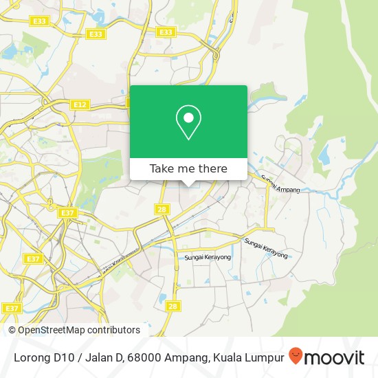Peta Lorong D10 / Jalan D, 68000 Ampang