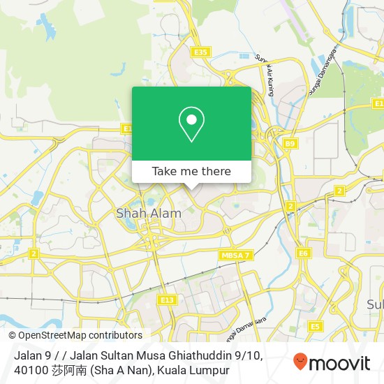 Jalan 9 / / Jalan Sultan Musa Ghiathuddin 9 / 10, 40100 莎阿南 (Sha A Nan) map