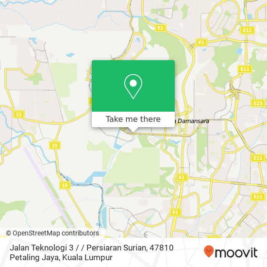 Jalan Teknologi 3 / / Persiaran Surian, 47810 Petaling Jaya map