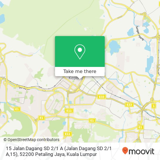 Peta 15 Jalan Dagang SD 2 / 1 A (Jalan Dagang SD 2 / 1 A,15), 52200 Petaling Jaya