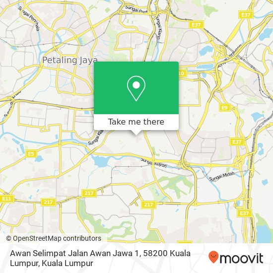 Peta Awan Selimpat Jalan Awan Jawa 1, 58200 Kuala Lumpur