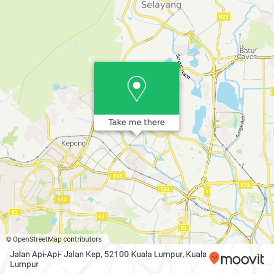 Jalan Api-Api- Jalan Kep, 52100 Kuala Lumpur map