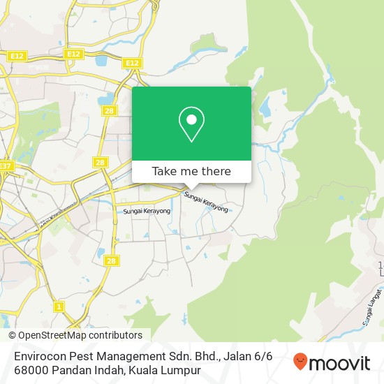 Peta Envirocon Pest Management Sdn. Bhd., Jalan 6 / 6 68000 Pandan Indah