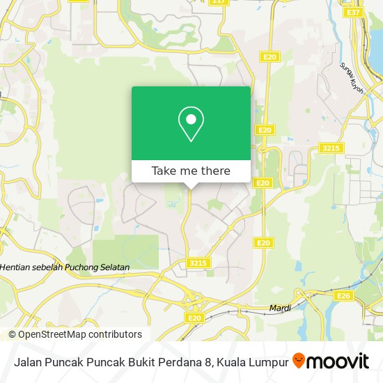 Peta Jalan Puncak Puncak Bukit Perdana 8