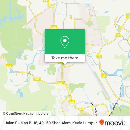 Jalan E Jalan B U6, 40150 Shah Alam map