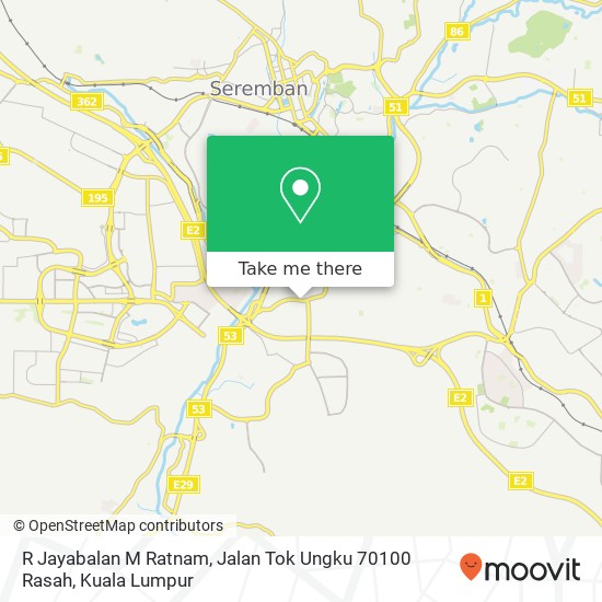 Peta R Jayabalan M Ratnam, Jalan Tok Ungku 70100 Rasah