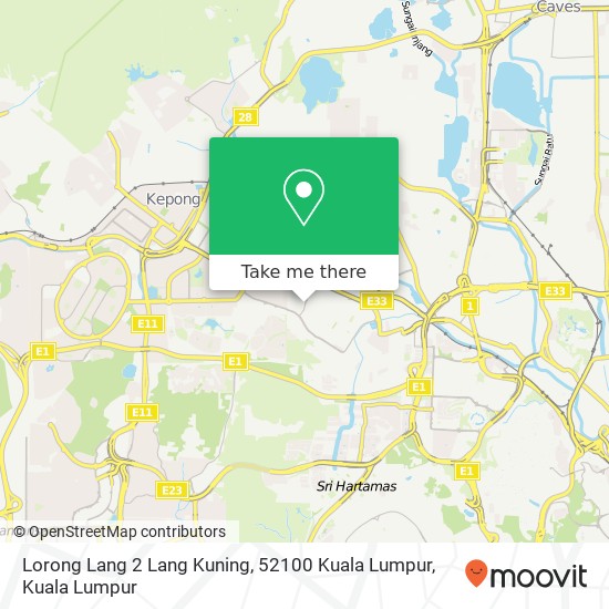 Lorong Lang 2 Lang Kuning, 52100 Kuala Lumpur map