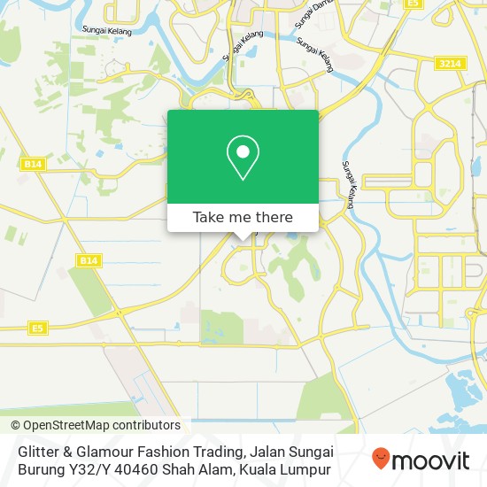 Peta Glitter & Glamour Fashion Trading, Jalan Sungai Burung Y32 / Y 40460 Shah Alam