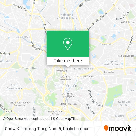 Peta Chow Kit Lorong Tiong Nam 5