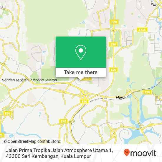 Jalan Prima Tropika Jalan Atmosphere Utama 1, 43300 Seri Kembangan map