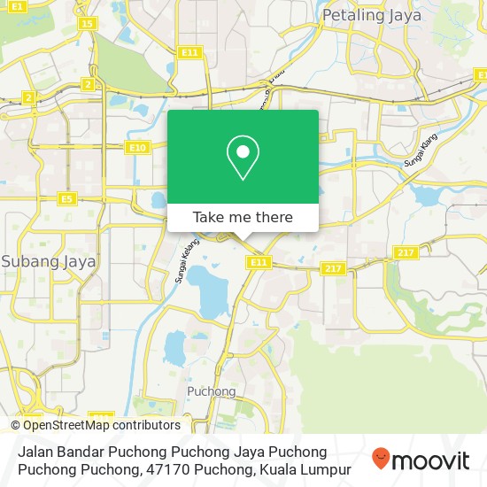 Peta Jalan Bandar Puchong Puchong Jaya Puchong Puchong Puchong, 47170 Puchong