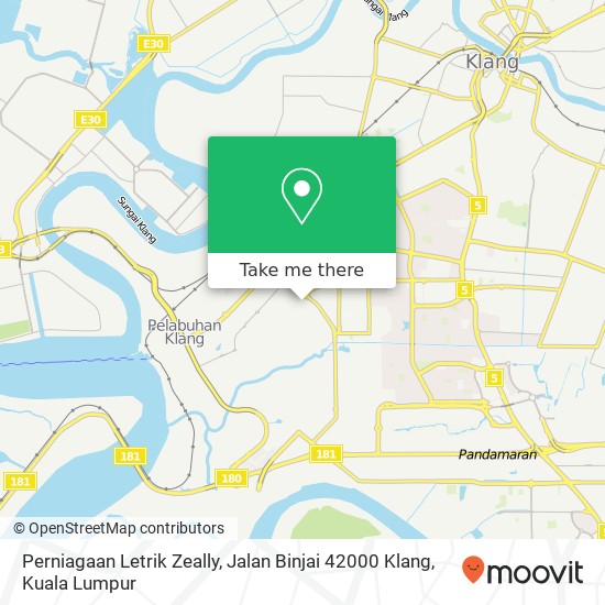 Peta Perniagaan Letrik Zeally, Jalan Binjai 42000 Klang