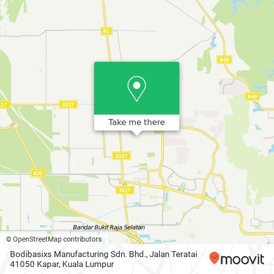 Bodibasixs Manufacturing Sdn. Bhd., Jalan Teratai 41050 Kapar map