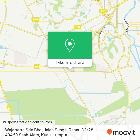 Peta Wajaparts Sdn Bhd, Jalan Sungai Rasau 32 / 28 40460 Shah Alam