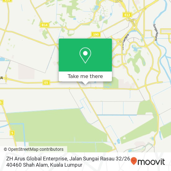Peta ZH Arus Global Enterprise, Jalan Sungai Rasau 32 / 26 40460 Shah Alam