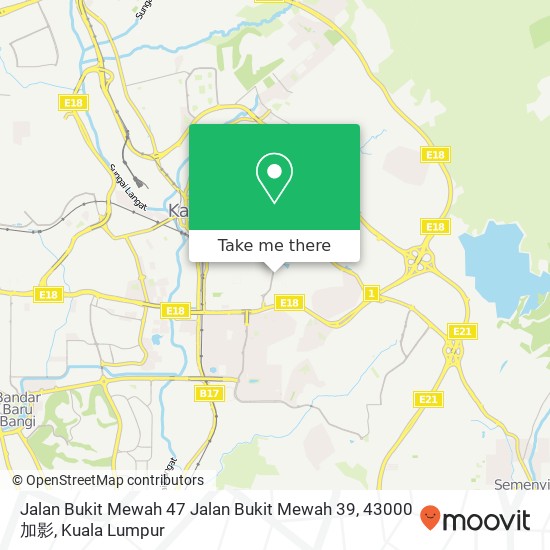 Peta Jalan Bukit Mewah 47 Jalan Bukit Mewah 39, 43000 加影