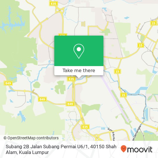 Peta Subang 2B Jalan Subang Permai U6 / 1, 40150 Shah Alam