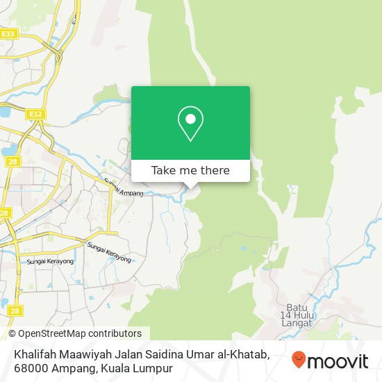 Khalifah Maawiyah Jalan Saidina Umar al-Khatab, 68000 Ampang map