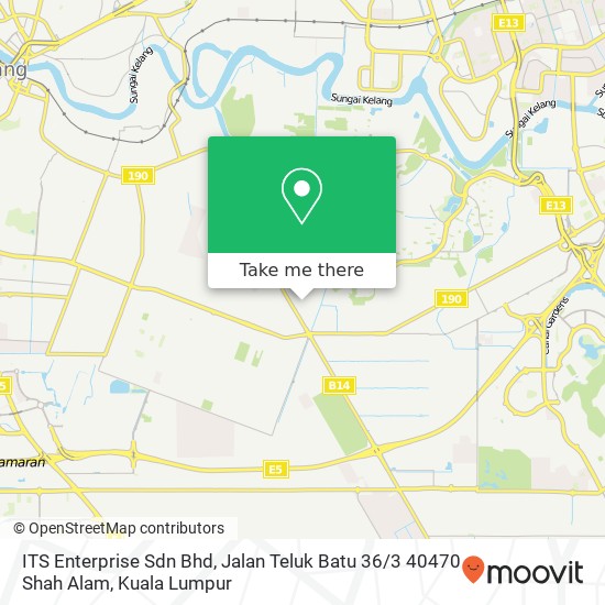 Peta ITS Enterprise Sdn Bhd, Jalan Teluk Batu 36 / 3 40470 Shah Alam