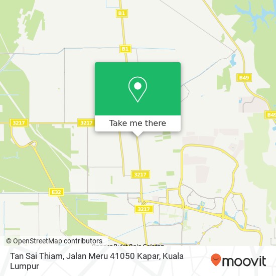 Peta Tan Sai Thiam, Jalan Meru 41050 Kapar