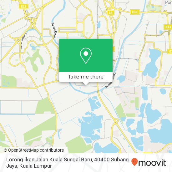 Peta Lorong Ikan Jalan Kuala Sungai Baru, 40400 Subang Jaya