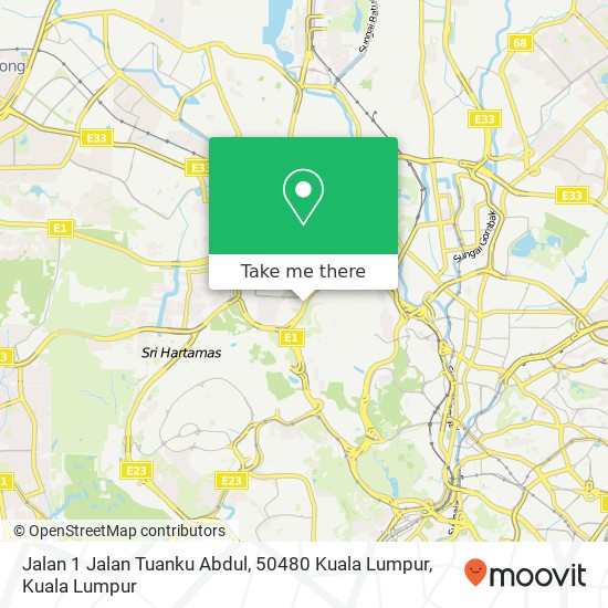 Peta Jalan 1 Jalan Tuanku Abdul, 50480 Kuala Lumpur