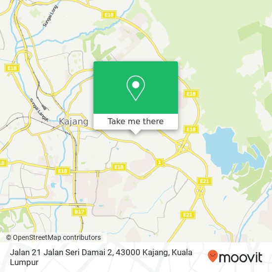 Peta Jalan 21 Jalan Seri Damai 2, 43000 Kajang