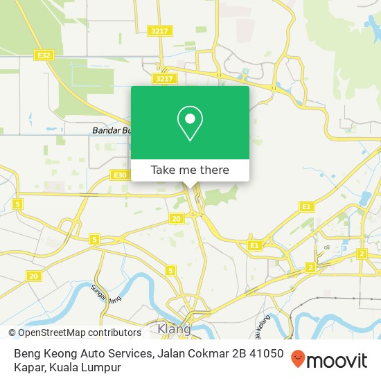 Peta Beng Keong Auto Services, Jalan Cokmar 2B 41050 Kapar