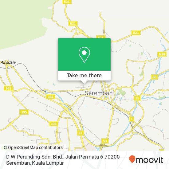 D W Perunding Sdn. Bhd., Jalan Permata 6 70200 Seremban map