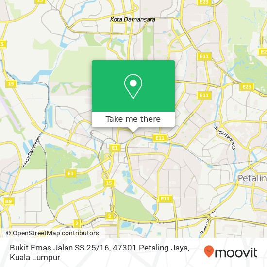 Bukit Emas Jalan SS 25 / 16, 47301 Petaling Jaya map