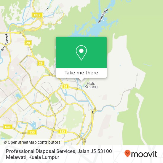 Peta Professional Disposal Services, Jalan J5 53100 Melawati