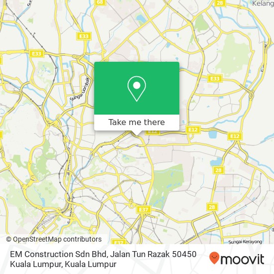 EM Construction Sdn Bhd, Jalan Tun Razak 50450 Kuala Lumpur map