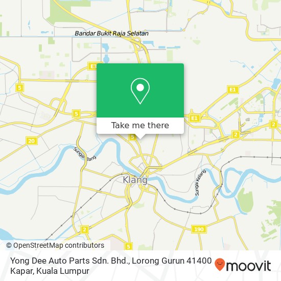 Peta Yong Dee Auto Parts Sdn. Bhd., Lorong Gurun 41400 Kapar