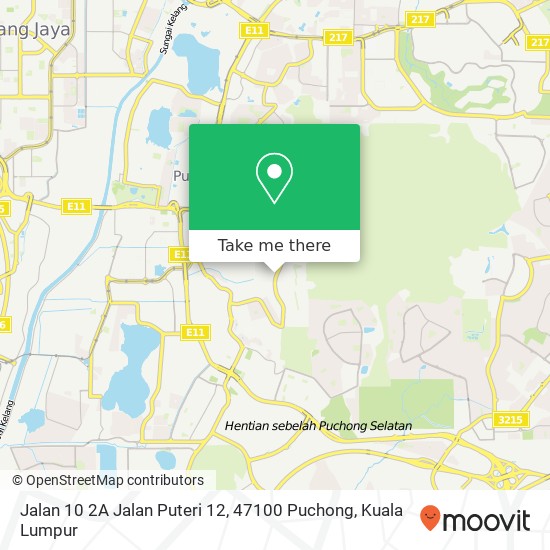 Peta Jalan 10 2A Jalan Puteri 12, 47100 Puchong