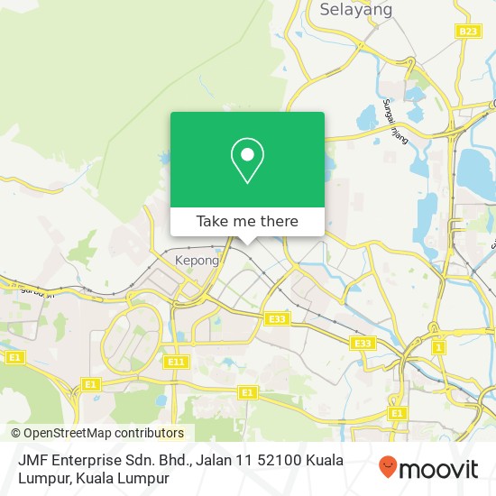 JMF Enterprise Sdn. Bhd., Jalan 11 52100 Kuala Lumpur map