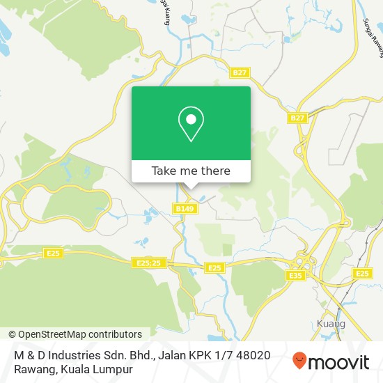 M & D Industries Sdn. Bhd., Jalan KPK 1 / 7 48020 Rawang map