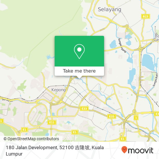 Peta 180 Jalan Development, 52100 吉隆坡