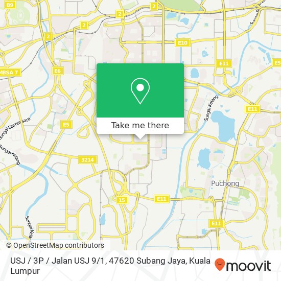Peta USJ / 3P / Jalan USJ 9 / 1, 47620 Subang Jaya
