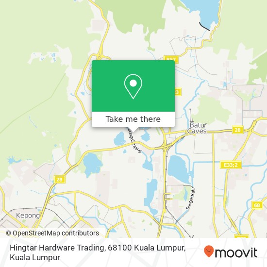 Peta Hingtar Hardware Trading, 68100 Kuala Lumpur