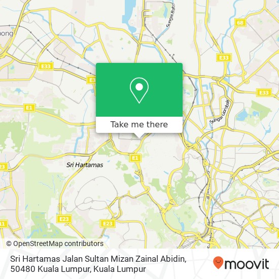 Peta Sri Hartamas Jalan Sultan Mizan Zainal Abidin, 50480 Kuala Lumpur