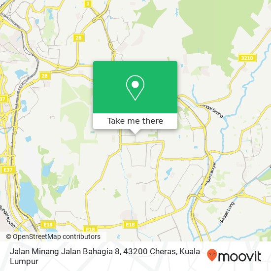 Peta Jalan Minang Jalan Bahagia 8, 43200 Cheras