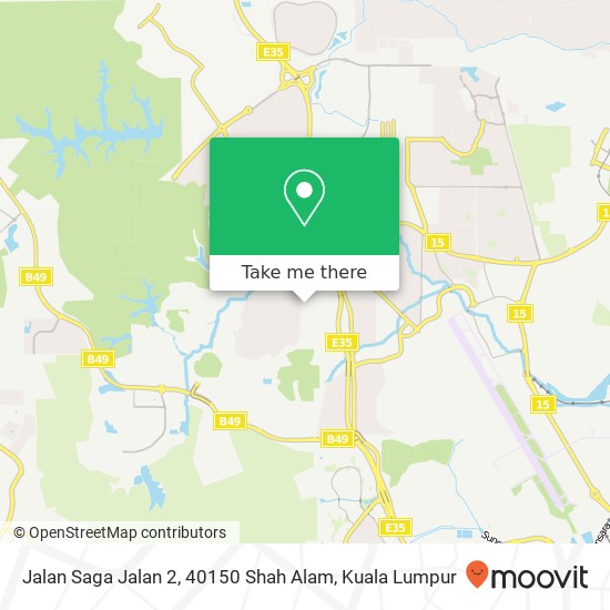 Peta Jalan Saga Jalan 2, 40150 Shah Alam