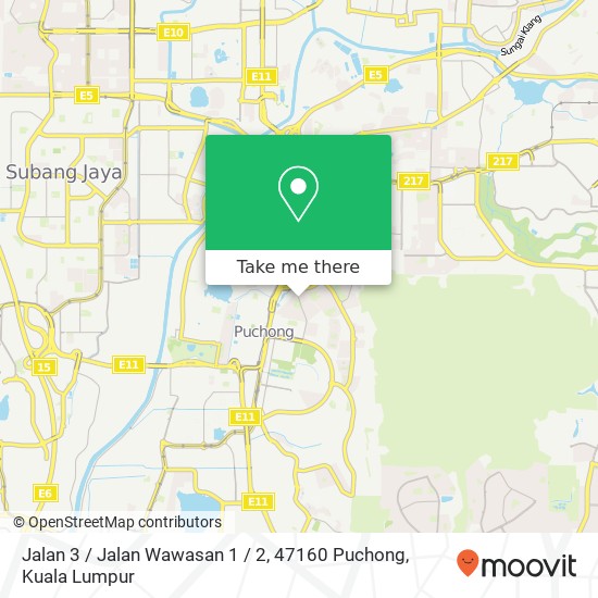 Peta Jalan 3 / Jalan Wawasan 1 / 2, 47160 Puchong