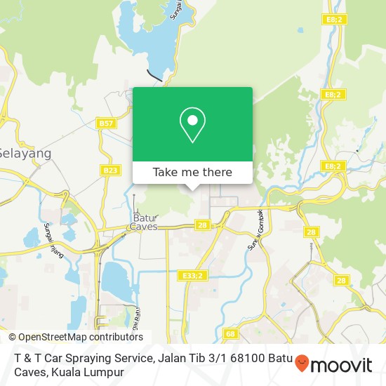 Peta T & T Car Spraying Service, Jalan Tib 3 / 1 68100 Batu Caves