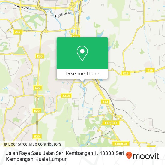 Peta Jalan Raya Satu Jalan Seri Kembangan 1, 43300 Seri Kembangan