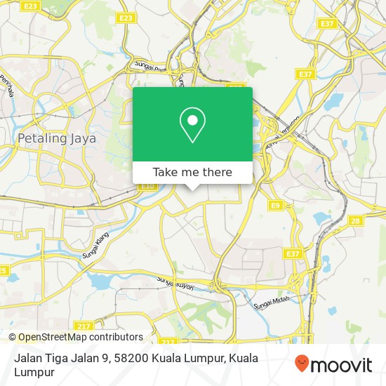 Peta Jalan Tiga Jalan 9, 58200 Kuala Lumpur