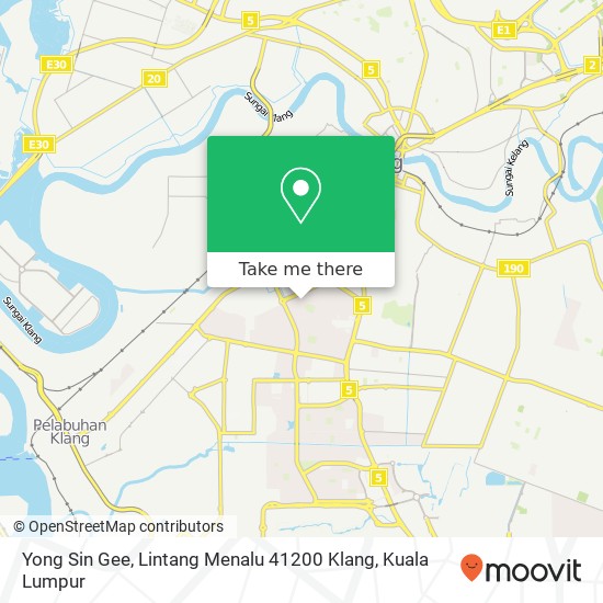 Yong Sin Gee, Lintang Menalu 41200 Klang map